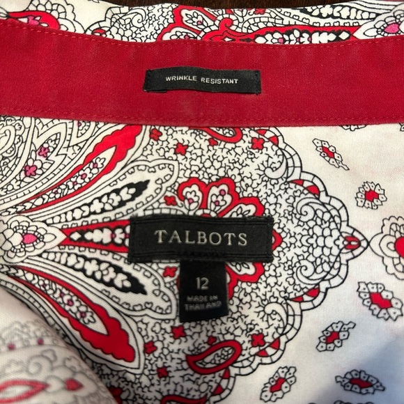 Talbots Red and Gray Paisley Blouse - Picture 5 of 5